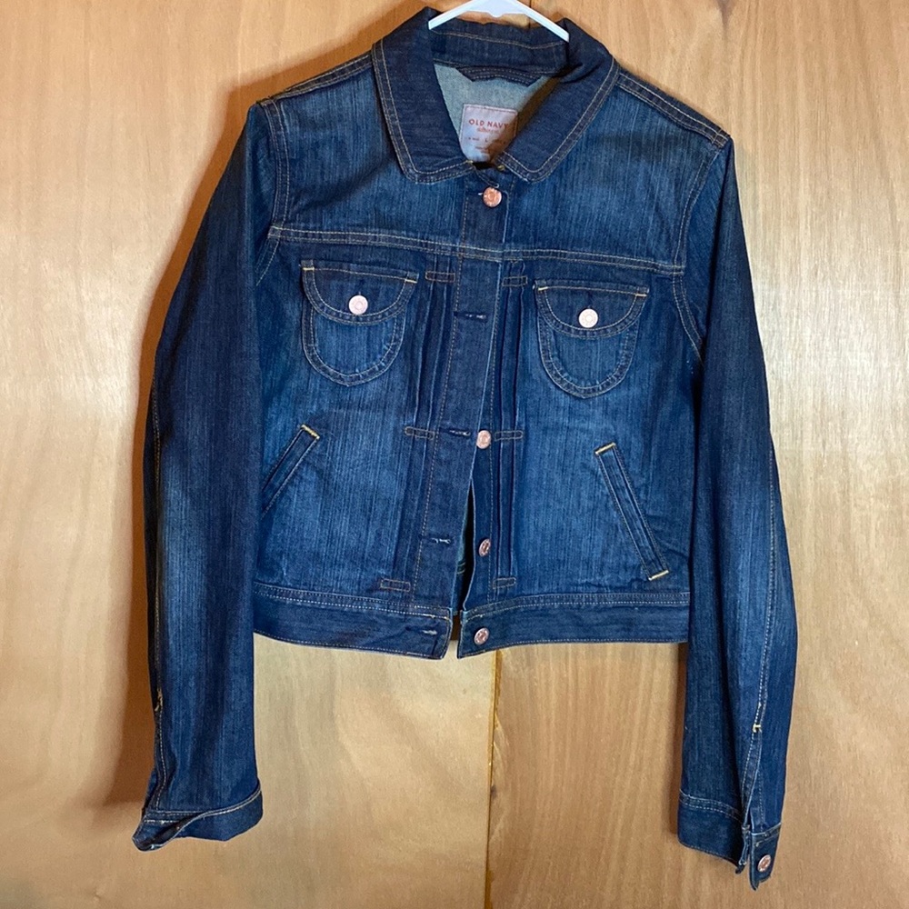 Old Navy jacket denim stretch women’s Large - Picture 4 of 6